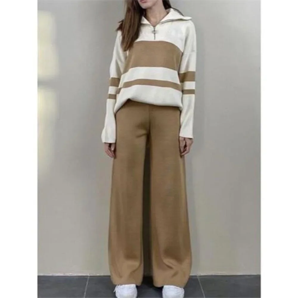 Long Sleeve Top and Pants Sweater Set
